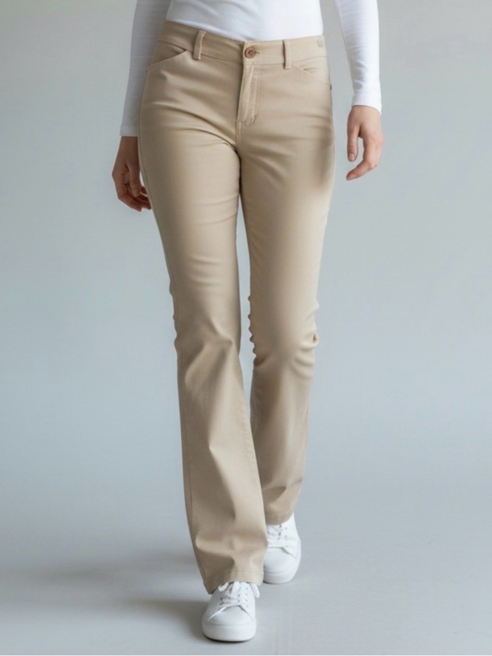 Anchor Blue Y2K Cream Flared Slacks